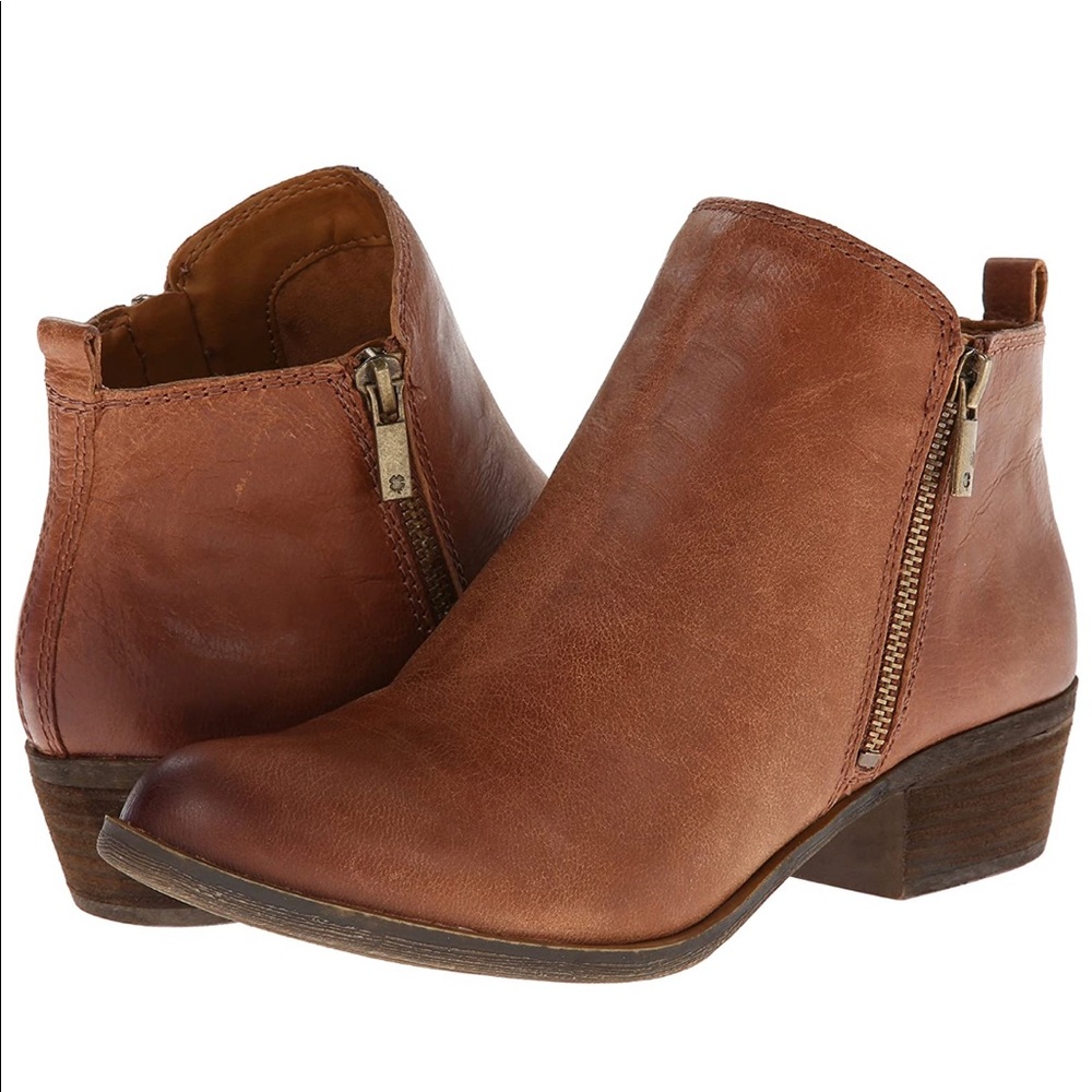 Lucky Brand Brown Leather Booties size 8